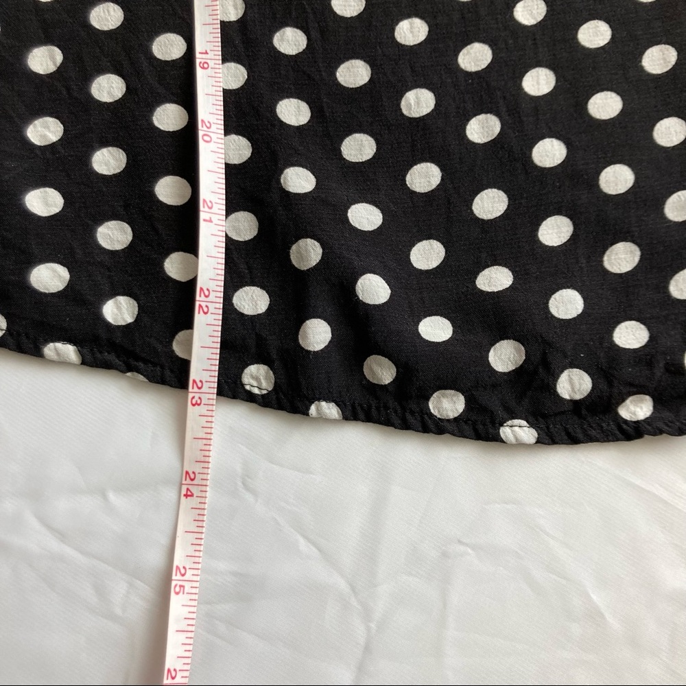 Zara Basic Collection Black with White Polka Dot Top ¾ Length Sleeves, Sz S - Picture 12 of 14
